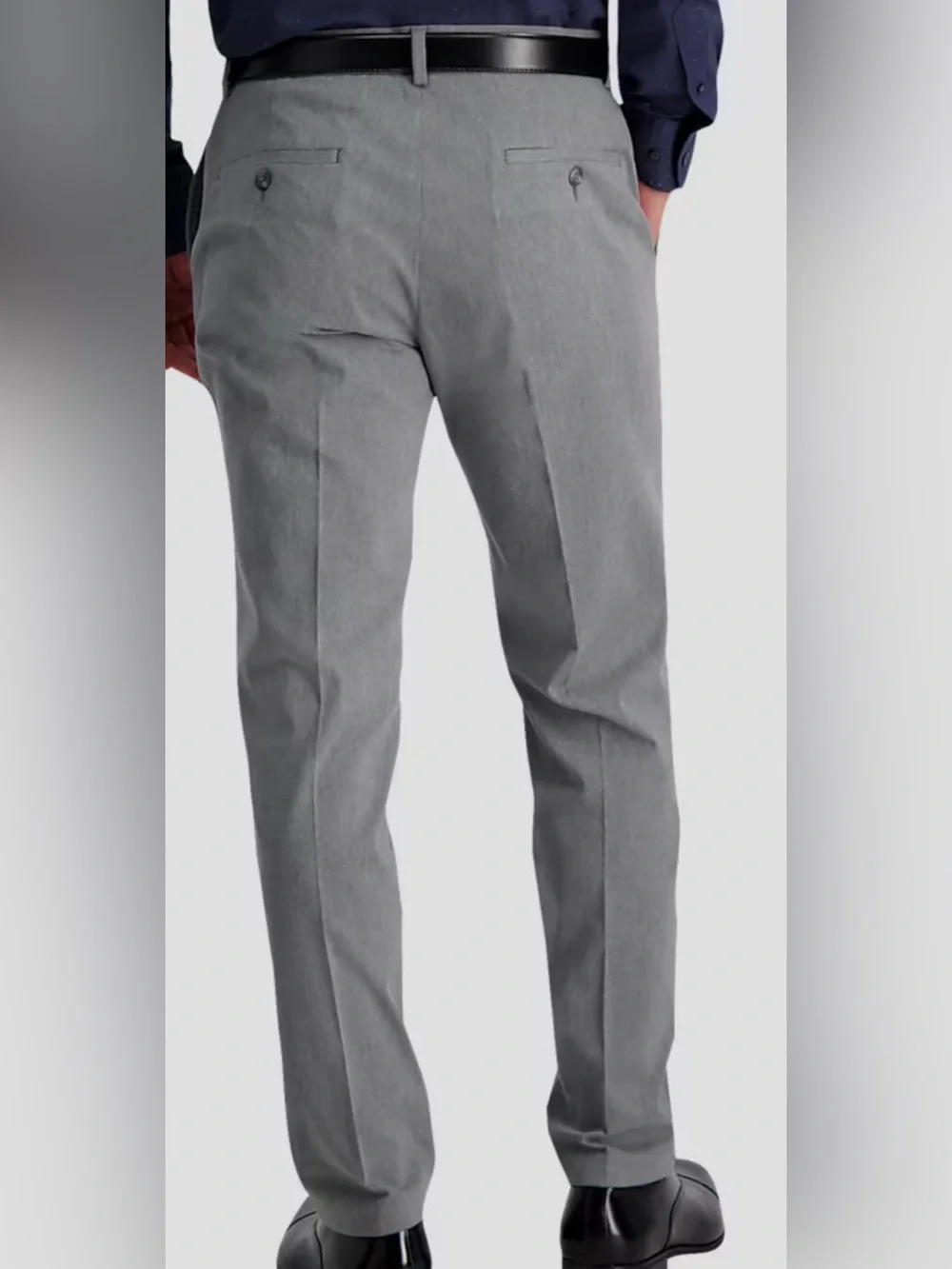 Haggar Grey Pants Iron Free Premium Straight Flat Front Business Casual 32X29 👍